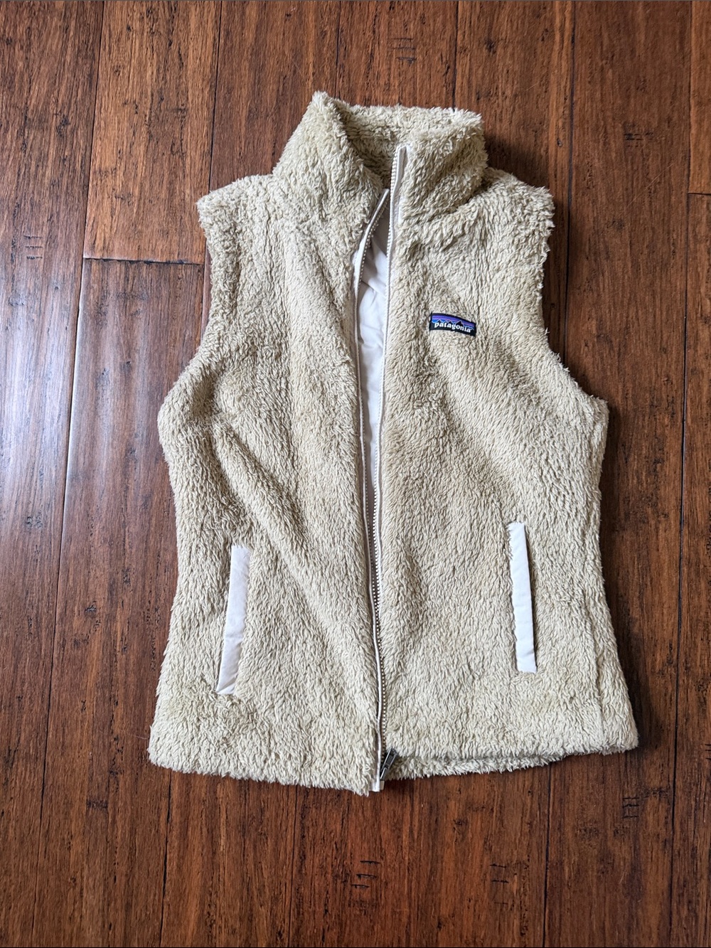 Patagonia Kids Cream Sherpa Vest with Zip Pockets